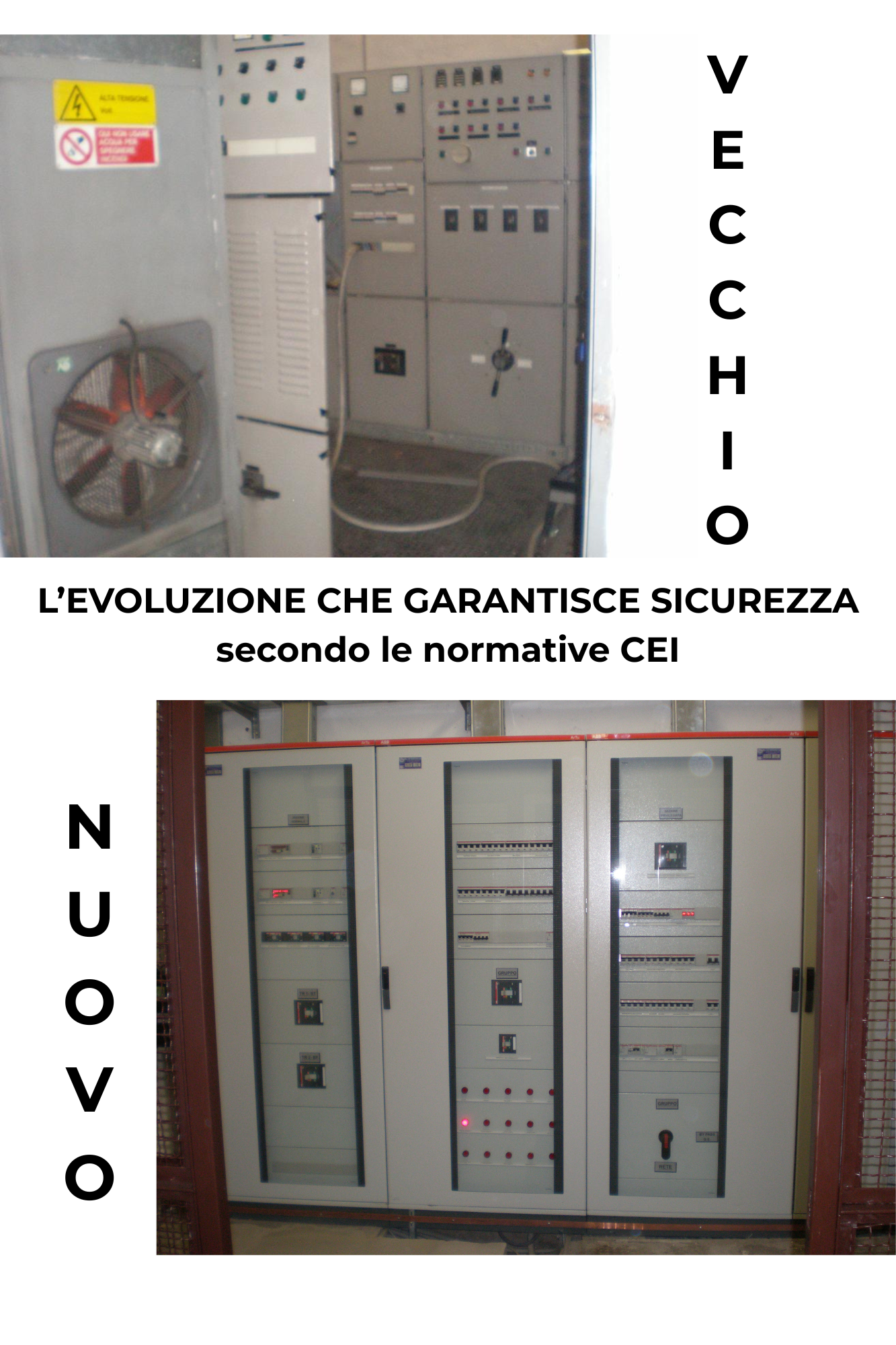 Rifacimento quadro elettrico prima e dopo